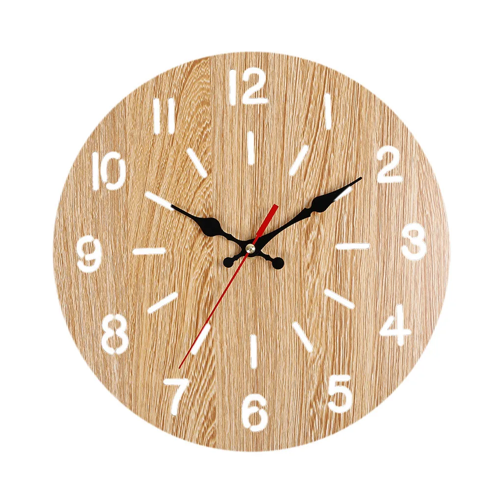 Настенные часы простые винтажные деревенские деревянные настенные часы круглые антикварные потертые Ретро домашний кухонный Декор 25 апреля