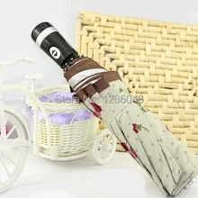 Прекрасный клубничный полностью автоматический зонт для взрослых женщин анти-УФ складной зонт от солнца дождь зонтик открытый прочный зонт