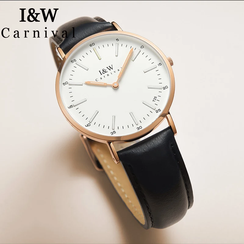 I& W T25 Тритий Светящиеся Часы для женщин карнавальные женские часы лучший бренд класса люкс водонепроницаемые ультра тонкие наручные часы relogio feminino