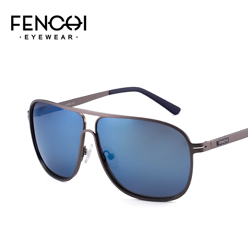 Новые мужские повседневные деловые солнцезащитные очки поляризованные солнцезащитные очки из нержавеющей стали - Цвет линз: Тёмно-синий