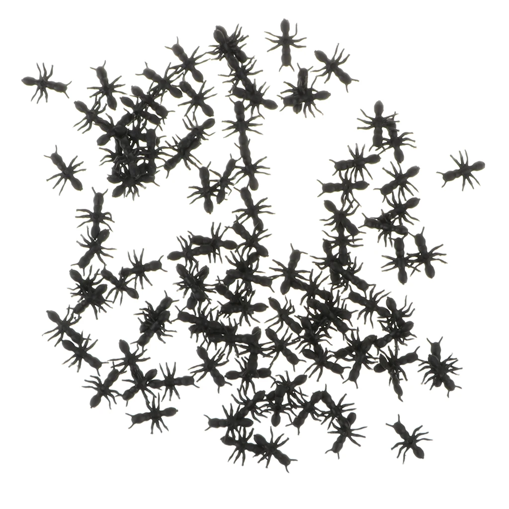 100 Pcs Plastic Fake Ants Insect Figures, Children Joke Prank Toys, Halloween Party Supplies