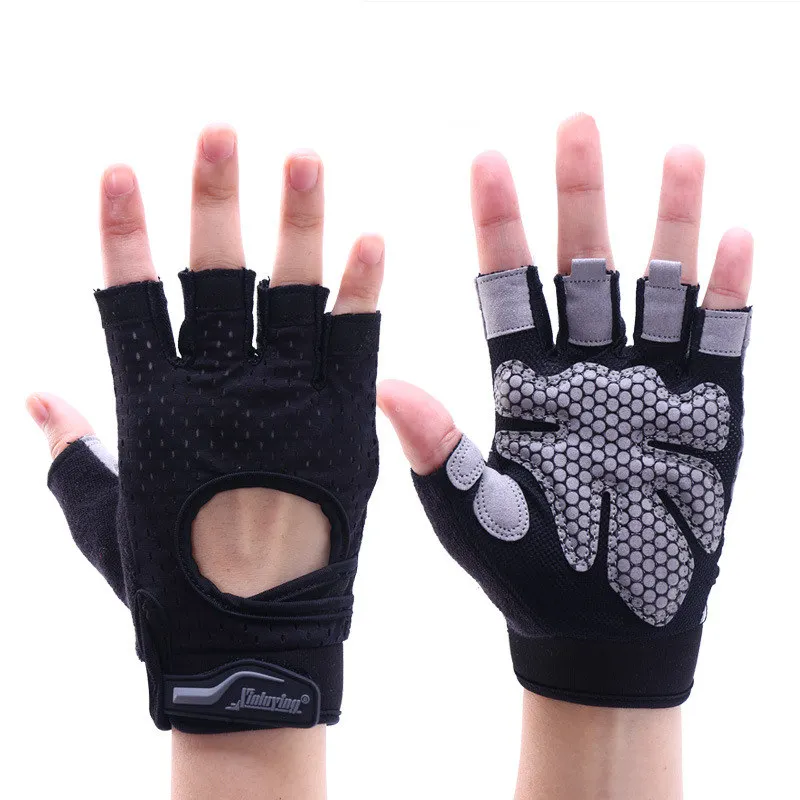 1 زوج السيدات المضادة للانزلاق تنفس الصالة الرياضية قفازات الجسم بناء تدريب رياضة الدمبل ممارسة اللياقة البدنية قفازات رفع أثقال