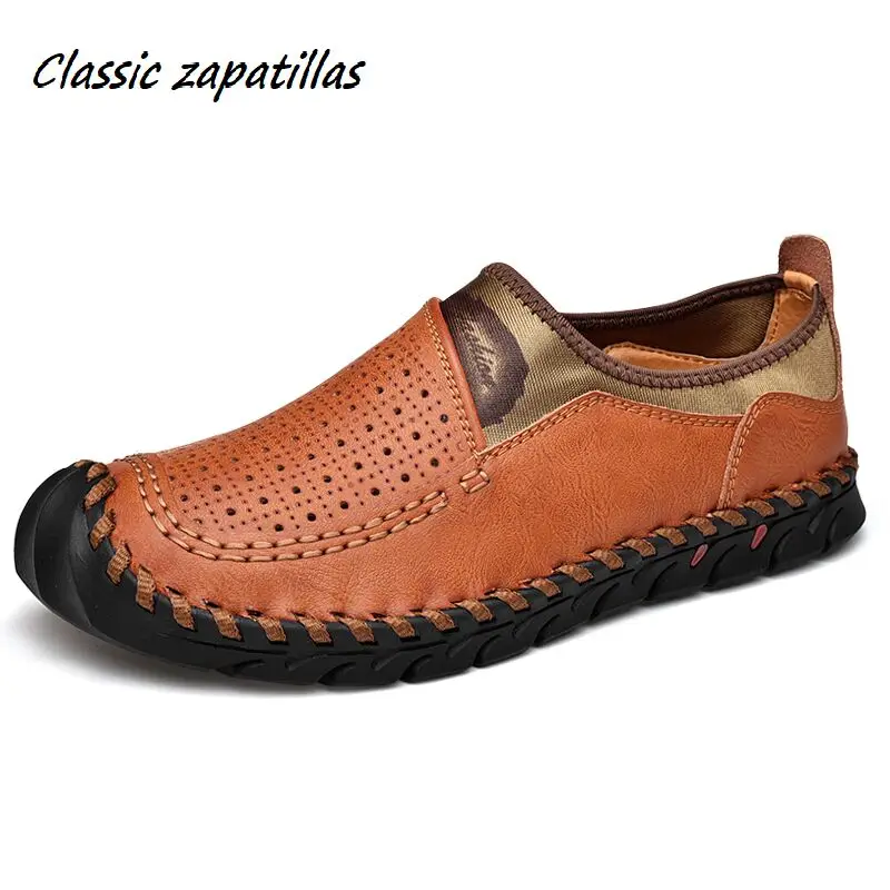 

Summer Comfortable Men Casual Shoes Loafers Men Shoes Quality Split Leather Shoes Men Flats Moccasins Shoes Plus Size 38-48