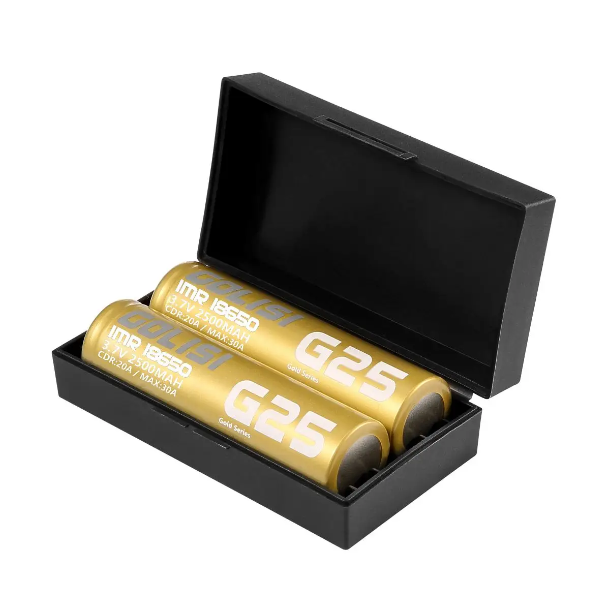 2 предмета в комплекте: GOLISI G25 2500 мА/ч, 3,7 V 20A IMR 18650 литий-ионный аккумулятор E-CIG Перезаряжаемые Батарея CDR высокое мозг мощный с местом для хранения Чехол