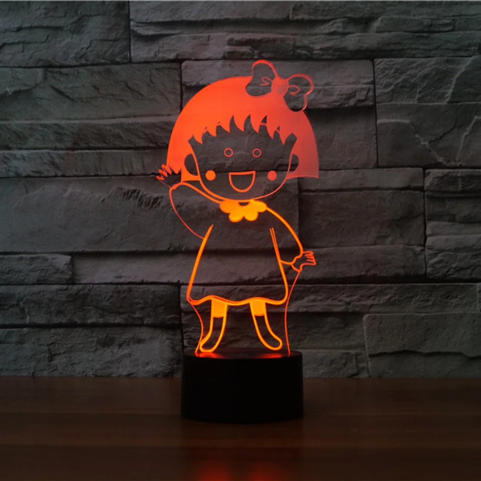 3D Chibi Maruko Table Lamp 7 Colors Changing Cartoon Night Light LED USB Bedside Sleep Lighting Decor Kids Gifts Light Fixtures 3D Chibi Maruko Table Lamp 7 Colors Changing Cartoon Night Light LED USB Bedside Sleep Lighting Decor Kids Gifts Light Fixtures
