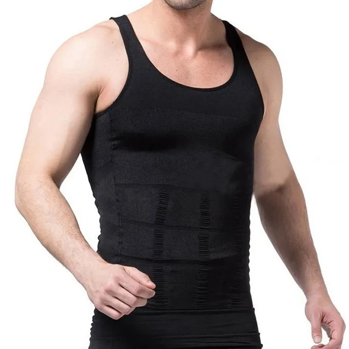 Стройнящий n lift, формирователь тела, мужской формирователь тела, рубашка для похудения, компрессионный жилет, эластичная, тонкая корректирующая одежда - Цвет: vest black