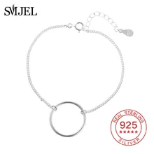 SMJEL 925 пробы серебра Большой круглый браслеты с подвесками для женщин классические ювелирные изделия для девочек детские подарки Karma браслеты Браслеты bijoux