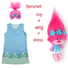 Детское платье с троллями; игрушечные костюмы; летние вечерние платья для девочек; детские кружевные платья; платье принцессы; Vaiana; вечерние платья; Vestido