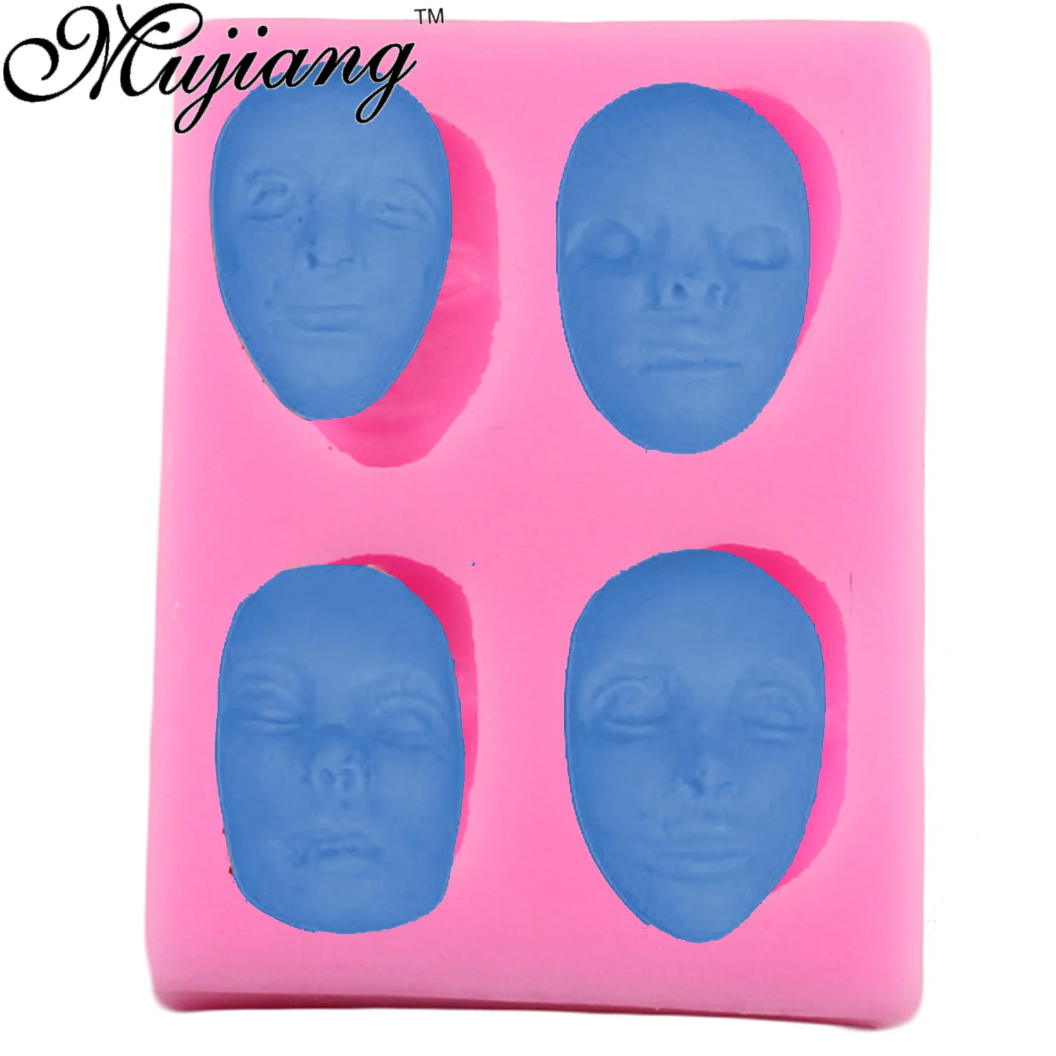 Mujiang 3D Halloween Face Mask Chocolate Silicone Mold Fondant Cake