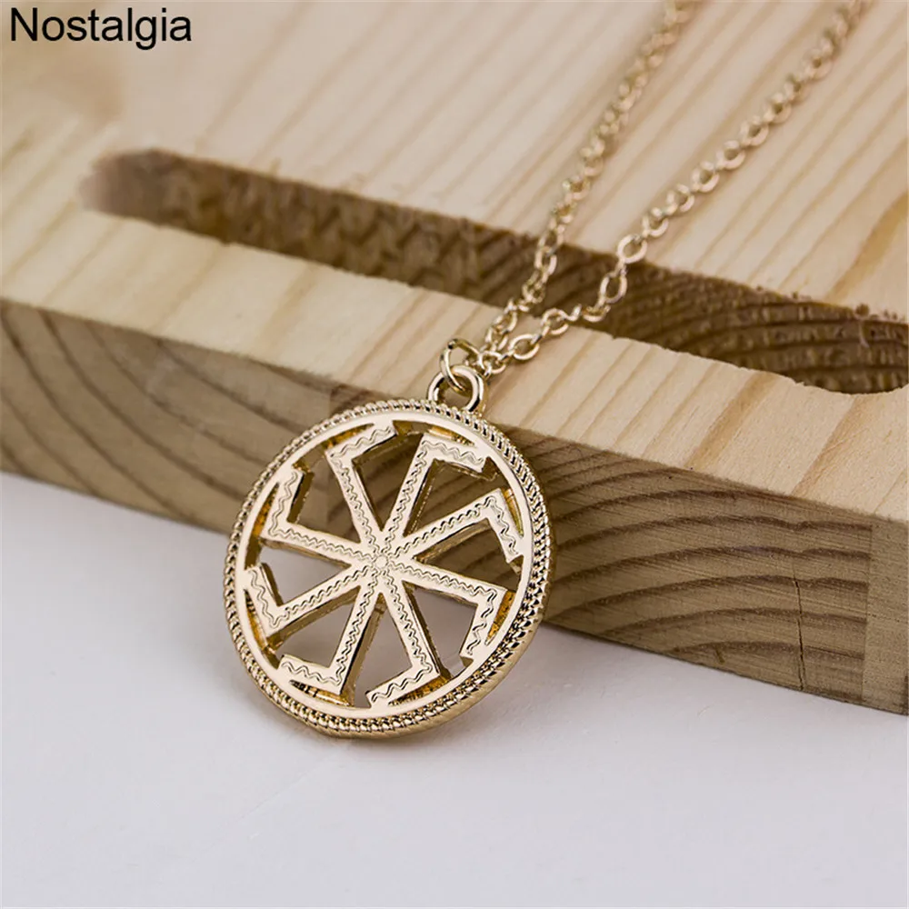 Nostalgia Kolovrat Symbol Slavic Pendants Necklaces Jewelry Making Amulets And Talismans