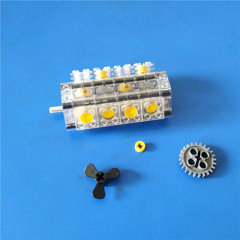 

New MOC Brick V8 Engine V8 Transparent Cylinder engine Buliding Blocks assembled bulk Parts Compatible with MOC Technic Cars Toy
