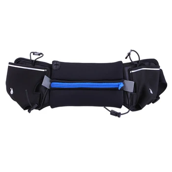 

Running Belt,Zipper Pockets Water Resistant Waist Bag,with Water Bottle (2 Bottles Included) Waist Pack for Running Hiking Cyc