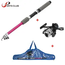 Портативное удилище Катушка комбо набор для детей с 1,8 м выдвижная катушка спиннинга сумка для рыбалки комплект оснастки для путешествий Pesca