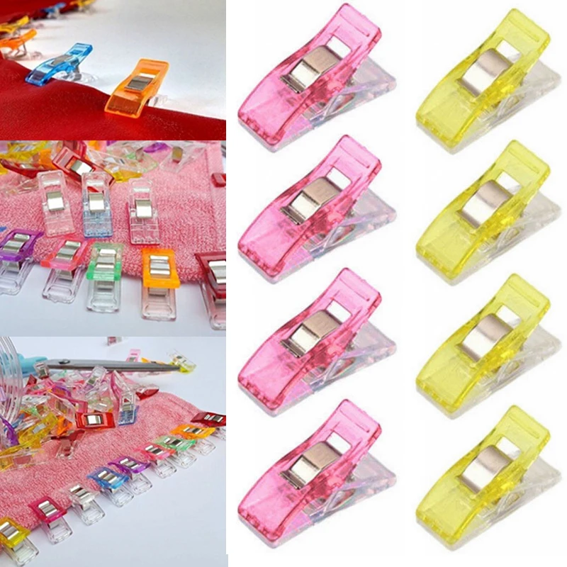 

Sale 20/50PCS Hot Clover Wonder Clips Quilting Sewing Crochet Transparent Small Package Edge Clip