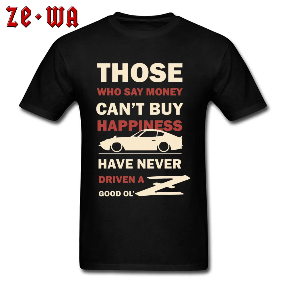 Fashionable Pure Cotton Tees for Men Custom T Shirt Group Retro O-Neck T Shirt Short Sleeve Drop Shipping Happiness in a Datsun Z 4746 black