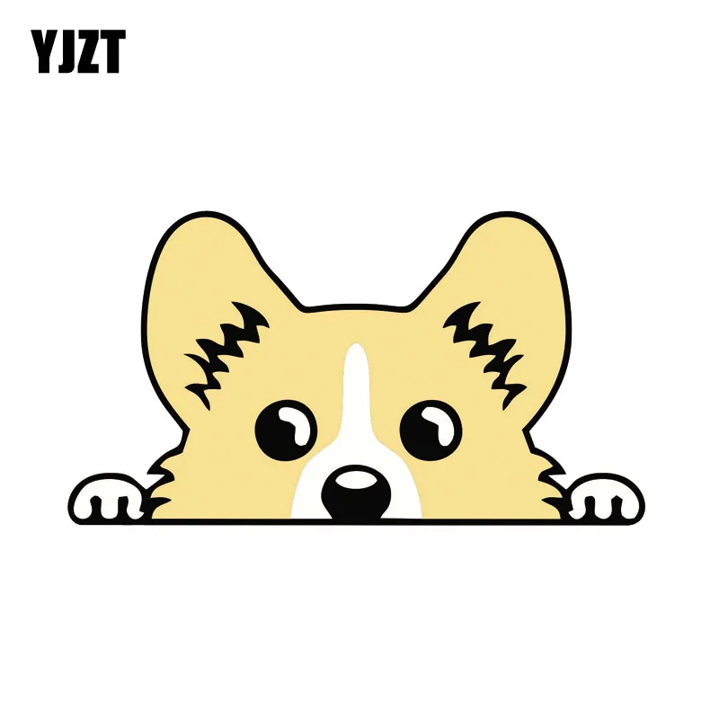 

YJZT 12CM*6.6CM Lovely Pembroke Welsh Corgi Car Window Reflective Decal Sticker C1-7306