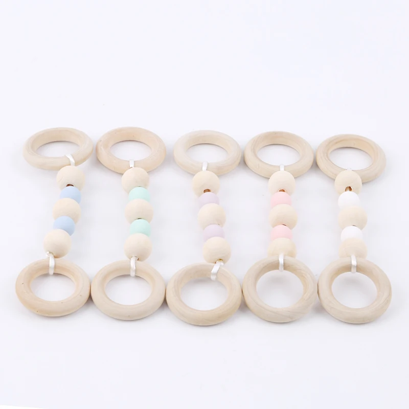 

Wooden Bracelet Beading Teether 1Pc Pure Natural Animal Shaped Baby Teething Nursing Beech Teether Baby Girl DIY Pendant Toy