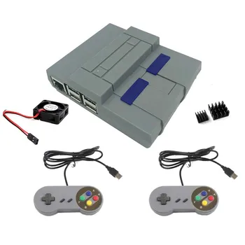 

Raspberry Pi 3 B+ Mini NES Style Case +Cool Fan+2pcs game handle+heat sink + for Raspberry Pi 3B/3B+