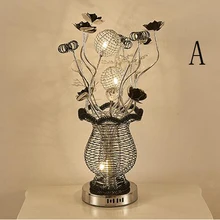 Низкая цена алюминиевая струнная Цветочная настольная лампа в форме вазы новая ручная работа G4* 4 Декор настольная лампа для спальни декор Освещение