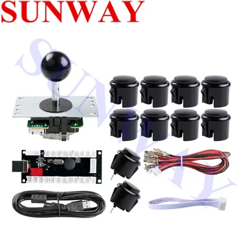 

Arcade DIY Kits Parts USB Encoder to PC Games 5Pin Joystick + 2X 24mm & 8X 30mm Push Buttons for Arcade PC Game Consoles Mame