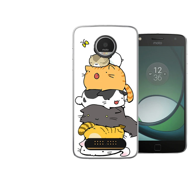For Motorola Moto Z2 Play Case Cover Soft TPU Silicon Cover Cat Dog Animal Cartoon painted Phone Capa For Moto Z2 Play 5.5\
