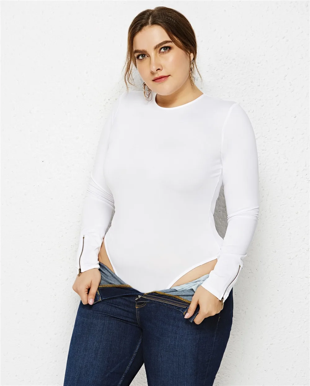 XL-6XL كبير حجم النساء طويلة الأكمام الصلبة مثير ضئيلة قاع داخلية 2019 ربيع جديد زائد حجم غمد حللا رومبير الإناث XL-6XL كبير حجم النساء طويلة الأكمام الصلبة مثير ضئيلة قاع داخلية 2019 ربيع جديد زائد حجم غمد حللا رومبير الإناث