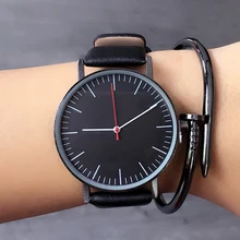 Super Mince Platimum dames Montre-Bracelet hommes/femmes Casual montre De Luxe véritable Cuir Femmes Quartz montre Nouveau simple Horloge Heures