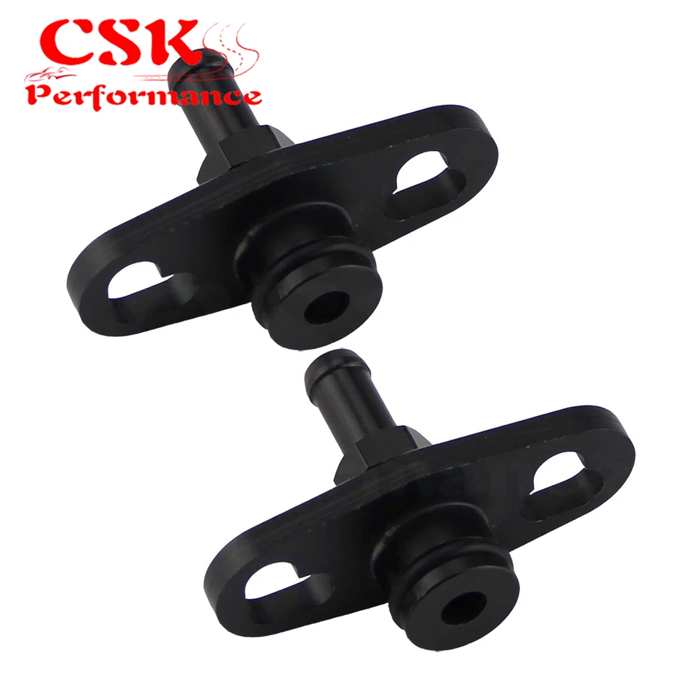 

2 Pcs Fuel Rail Adapter With 6mm Tail Fits For Mitsubishi Evo 1 2 3 ECLIPSE DSM Black
