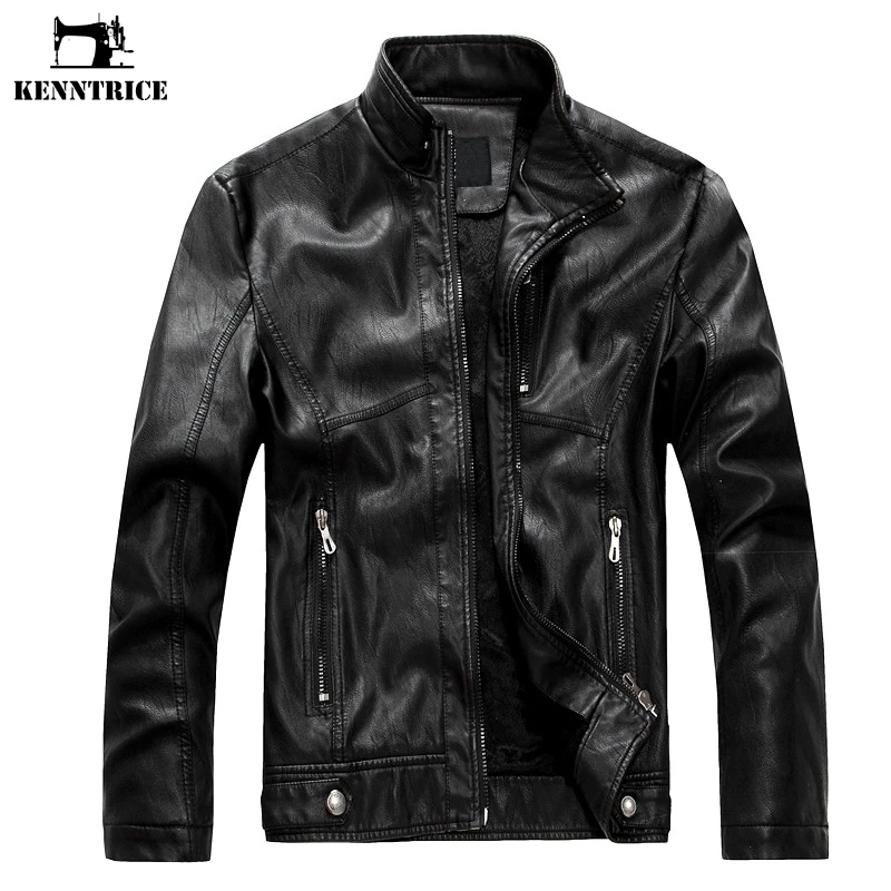 KENNTRICE Brand High Quality Motorcycle Leather Jackets Men Casual Fashion Spring Autumn Winter