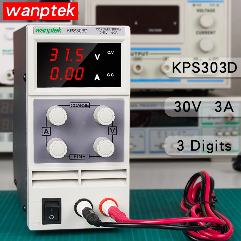 

KPS303D 30V 3A switch DC Power Supply protection function Adjustable High precision double LED display witching regulator HOT!