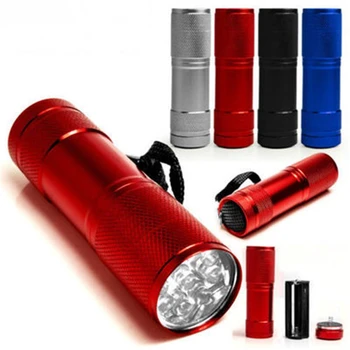 

Mini Aluminum Portable UV Flashlight Violet Light 9 LED UV Torch Light Lamp Flashlight