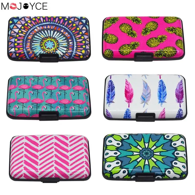 

Fashion Women Multi Print RFID Anti-theft Business Card Box Holder Wallet
