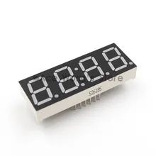 50 шт./лот) 0,5" дюймов 4 цифры 7 сегментные часы Красный светодиодный цифровой дисплей, общий катод