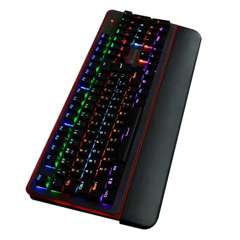 

Elisona USB Backlight Waterproof Anti-Ghosting Russian Mechanical Gaming Keyboard Blue Switch Key Board for PC Laptop Overwatch