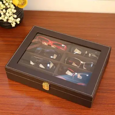 01 WSHYUFEI Высококачественный футляр для солнцезащитных очков очки ручной работы витрины PU кожаный бинокль для хранения - Цвет: 01