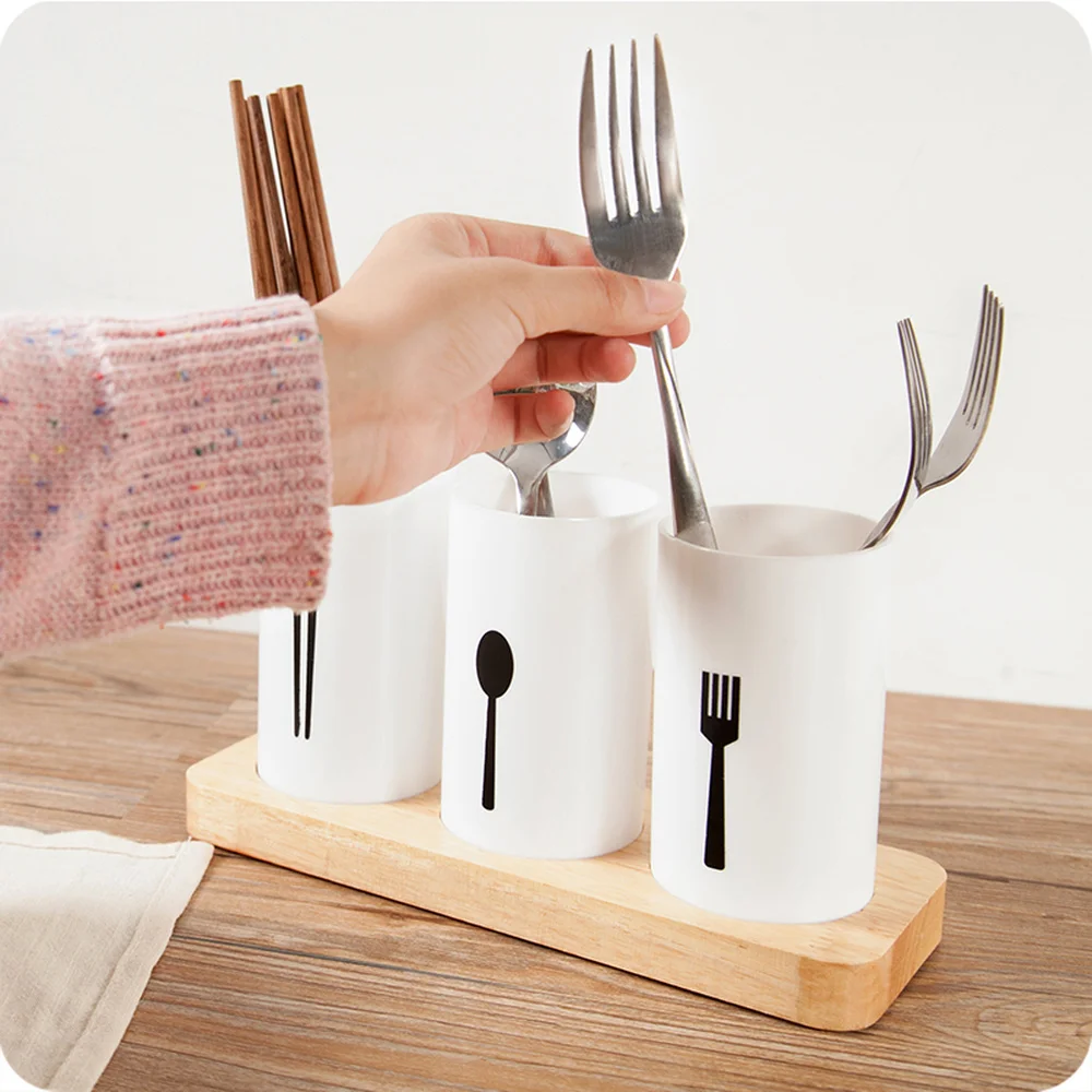 Дубовая основа, пластиковые палочки для еды, клетка, кухонный нож, вилка, ложка, столовые приборы, стеллаж для хранения, дренажные палочки для еды, стойка wx8301653