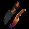 Real Tiger Tooth knife CS GO Gut Knifes Counter Strike Tactical Straight Hunting Knives Camping sheath survival colored knife ► Photo 3/6