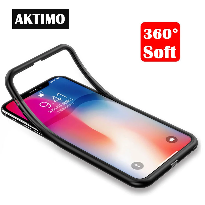 

Fashion 360 Soft Silicone Full Cover For iPhone Xs Max Xr X 8 7 6S 6 Plus 8Plus 7Plus 6SPlus Case 5 5S SE Cases Phone Protector