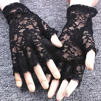 

Lace Gloves Summmer Sunshade Sun Screen Goth Party Sexy Dressy Women Lady Lace Gloves Mittens