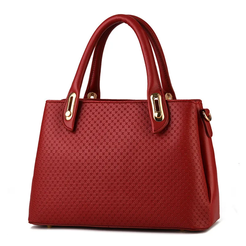 

High Quality Red Casual Office Lady Business Handbag PU Clutch Fashion Women Shoulder Bag Zipper