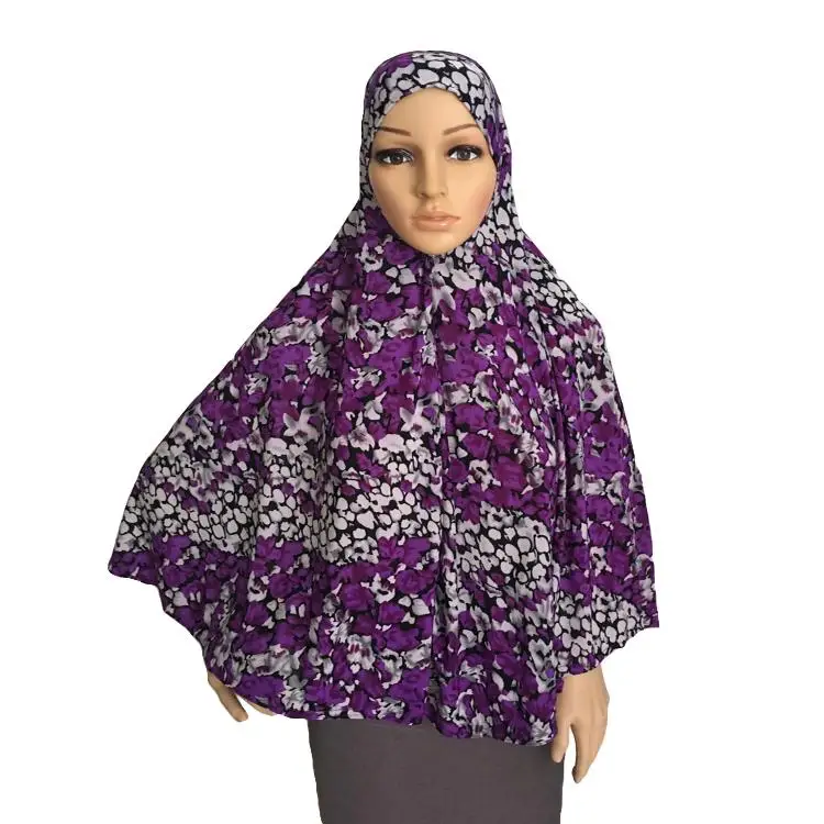 Длинный хиджаб Амира мусульманский химар головной платок исламские женщины накладные молитвенные головы обертывание хиджаб грудь крышка Бурка Рамадан хиджаб - Цвет: Фиолетовый