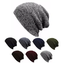 Hip Hop Knitted Hat Women’s Winter Warm Casual Acrylic Slouchy Hat Crochet Ski Beanie Hat Female Soft Baggy Skullies Beanies Men