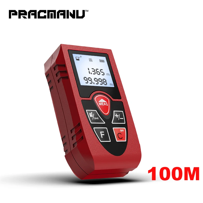 PRACMANU laser distance meter 100M rangefinder trena laser tape range finder build measure device ruler test tool