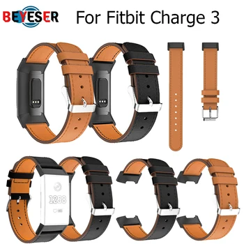 

Hot Genuine Leather Strap For Fitbit Charge 3 Smart Bracelet Replace Band For Fitbit Charge 4 Heart Rate Wristband Replacement