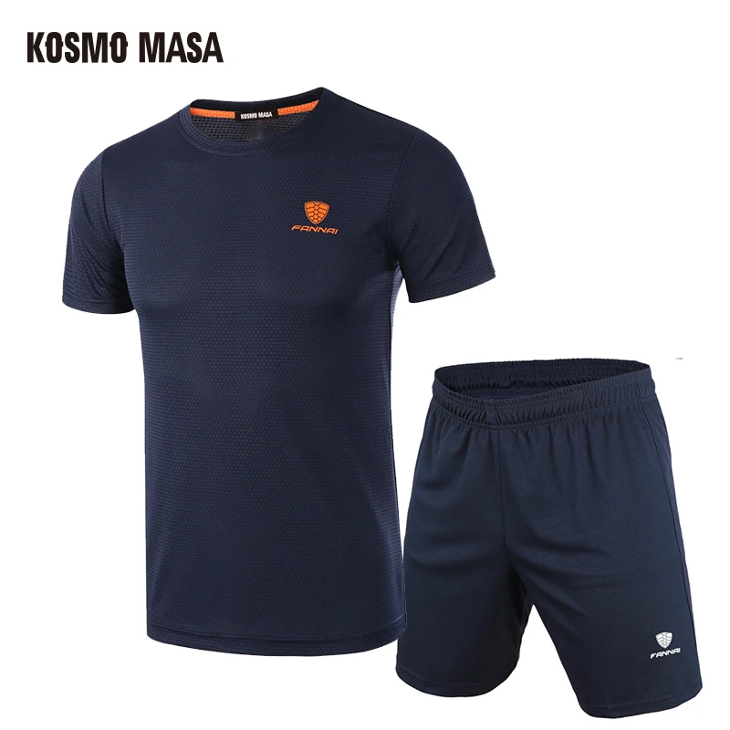 KOSMO MASA 2017 Summer Quick Dry T-Shirt Shorts Breathable Suit For Men Casual Men's Sets Polyester Jersey Tracksuits MS011