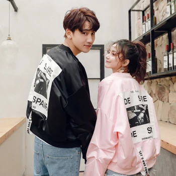 

Baseball Uniform Autumn Jacket Women Long Couple Harajuku Chaquetas Mujer Primavera 2018 Cortaviento Mujer Jackets Women 50B0111