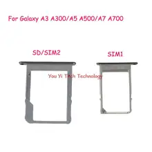 5 штук в партии OEM Sim SD SIM1 лотком карты MicroSD/SIM2 держатель лотка для карт для Samsung Galaxy A3 A300 A5 A500 A7 A700