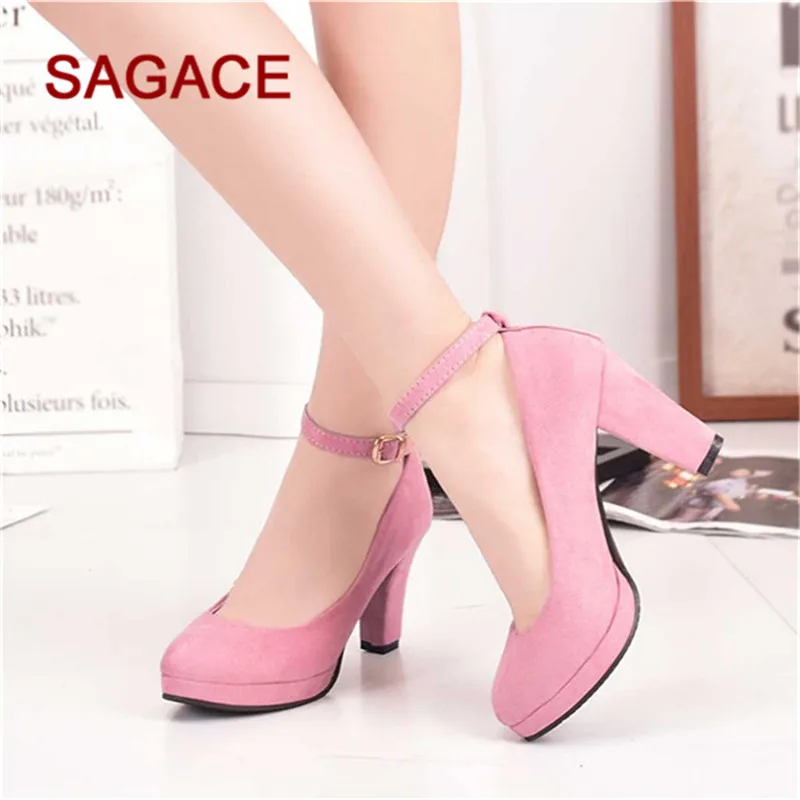 

New Ladies Pumps Women's Casual Sweet Cross Buckle Strap Shoe High Heels Pumps Sexy Party Shoes