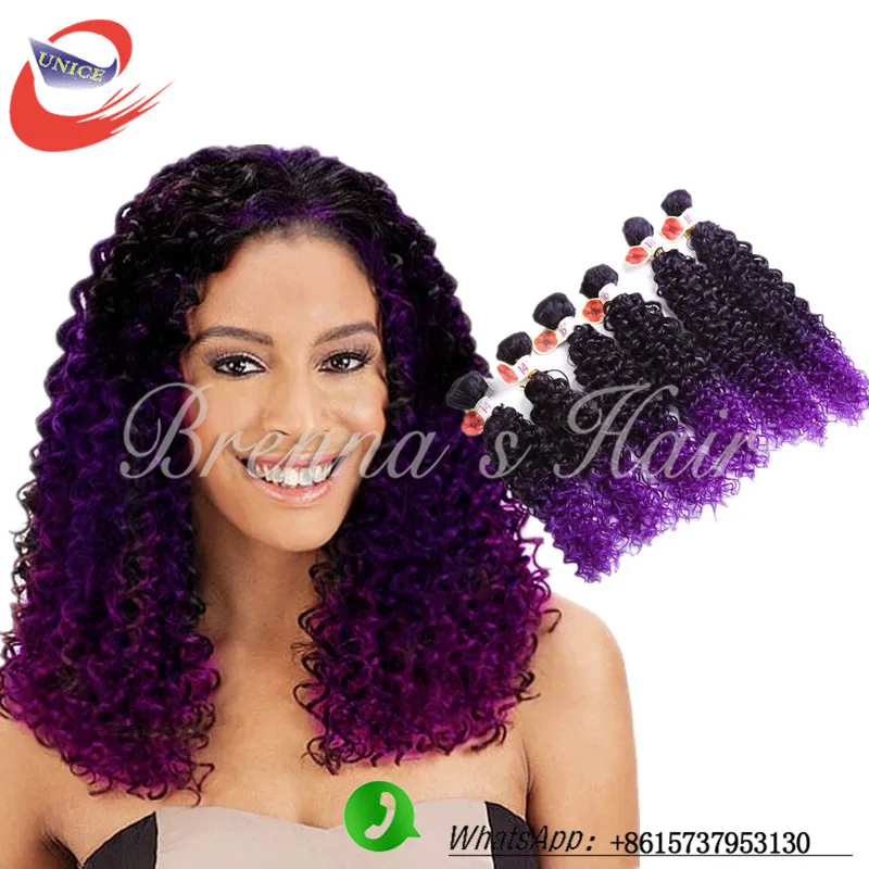 Synthetic Kinky Curly Hair Extensions Peruvian Hair Curly 6