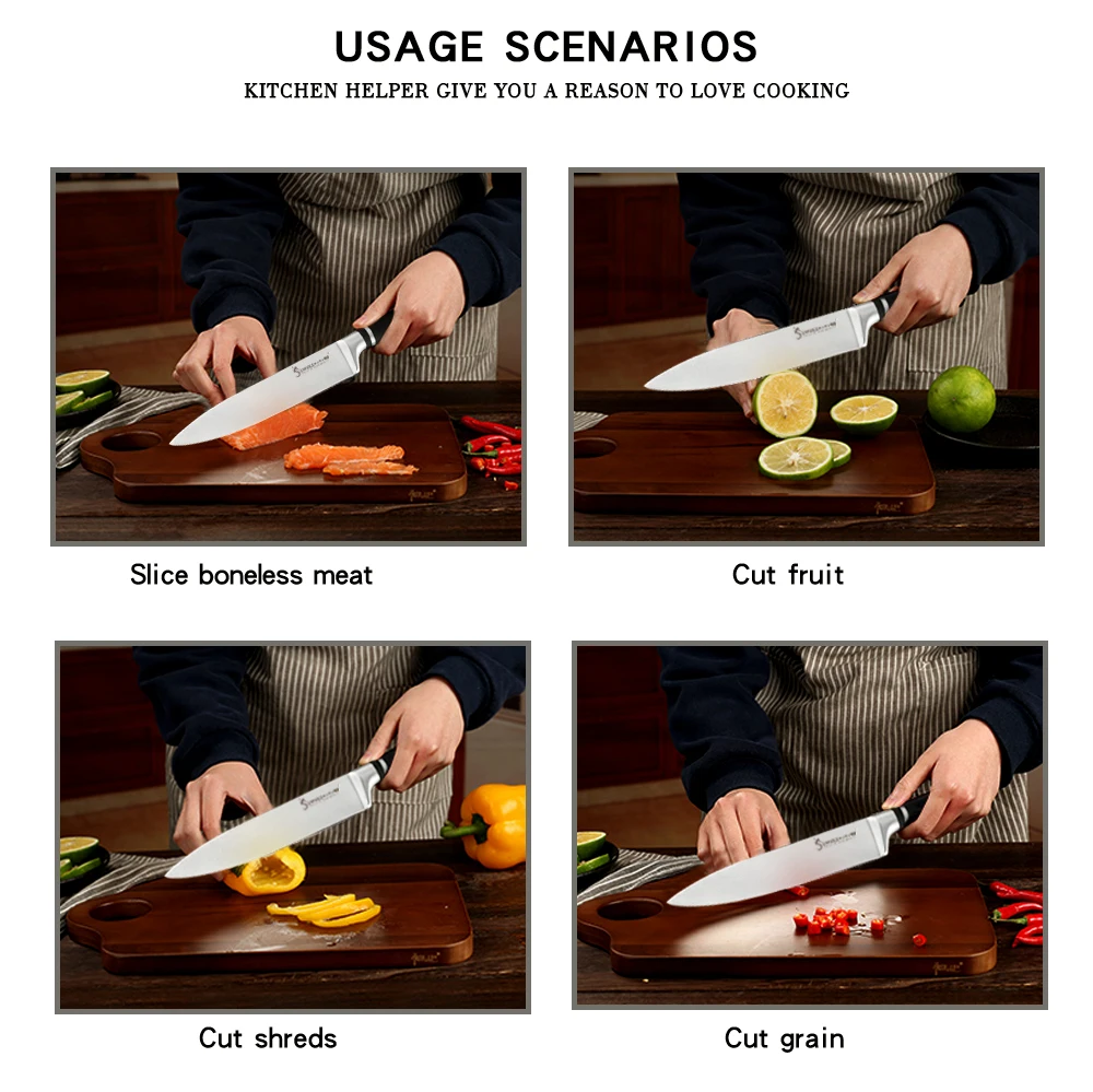 SOWOLL нож из нержавеющей стали кухонные инструменты-ножи высокого класса 8 дюймов поварской кухонный нож подарок столовые приборы аксессуары POM ручка